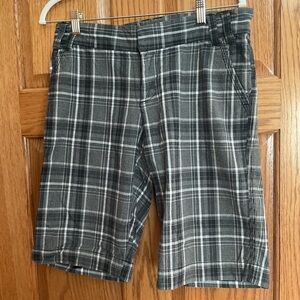 Women’s Calvin Klein Black White Plaid shorts 4